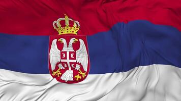 Serbia bandiera senza soluzione di continuità looping sfondo, loop urto struttura stoffa agitando lento movimento, 3d interpretazione video
