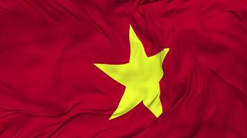 Vietnam Flag Seamless Looping Background, Looped Bump Texture Cloth Waving Slow Motion, 3D Rendering video