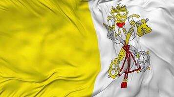 Vatican City Flag Seamless Looping Background, Looped Bump Texture Cloth Waving Slow Motion, 3D Rendering video