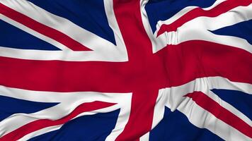 United Kingdom Flag Seamless Looping Background, Looped Bump Texture Cloth Waving Slow Motion, 3D Rendering video