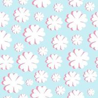 Seamless vector pattern for design and fashion prints. Flowers pattern with white flowers on a light blue background.