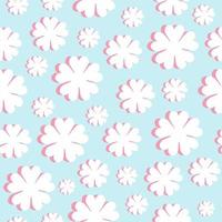 Seamless vector pattern for design and fashion prints. Flowers pattern with white flowers on a light blue background.