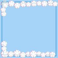 Blue background color with stripe line and minimal ornamental flowers. Frame or border. vector