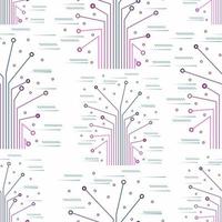 Seamless lines pattern. Isolated digital technology vector on white background.