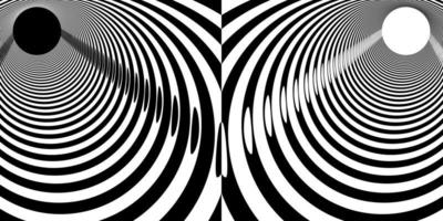 abstract black white tunnel. Round wormhole, path into unknown. Scientific research and travel. Vector