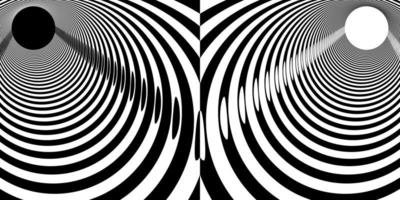 abstract black white tunnel. Round wormhole, path into unknown. Scientific research and travel. Vector