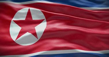 North Korea country flag waving background, 4k backdrop animation video