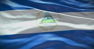 Nicaragua pays drapeau agitant arrière-plan, 4k toile de fond animation video