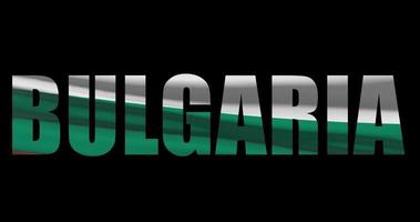 Bulgaria nazione nome con nazionale bandiera salutando. grafico sosta video