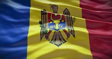 Moldova país bandeira acenando fundo, 4k pano de fundo animação video