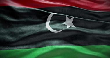 Libye pays drapeau agitant arrière-plan, 4k toile de fond animation video
