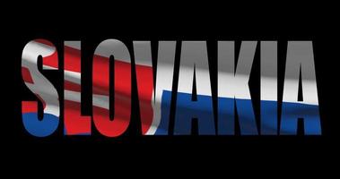 slovakia Land namn med nationell flagga vinka. grafisk mellanrum video