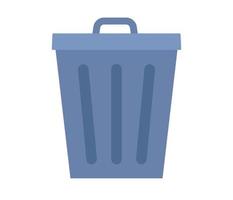 Trash can icon. Trash and garbage symbol. Waste basket bucket. Vector flat illustration