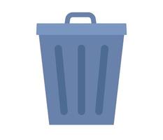 Trash can icon. Trash and garbage symbol. Waste basket bucket. Vector flat illustration