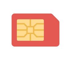 SIM card icon. Technologies of mobile and wireless communication. Network chip electronic connection. Vector flat illustration