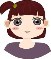 avatar contento sonriente joven niña Derecho corto cabello. plano avatar personaje ilustración. vector aislado en blanco antecedentes. gratis vector.