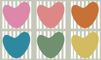 Hand drawn hearts vector. Design elements for Valentine's day. Pastel color heart shape. Free vector. vector