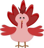 Colorful Happy Thanks Giving Turkey. Red bird chicken vector. Free vector. vector