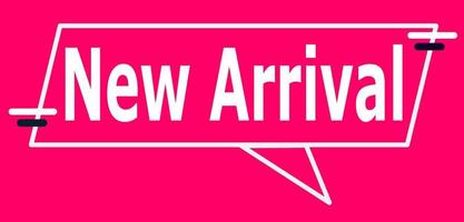 new arrival simple modern banner. fonts on pink background vector illustration. Free vector.