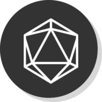 diseño de icono de vector de dados d20