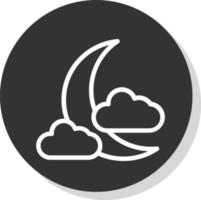 diseño de icono de vector de luna de nube