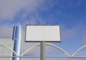 3D mockup blank flip billboard in downtown rendering photo