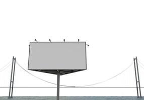 3D mockup blank billboard in downtown rendering photo