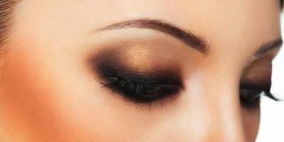 Closeup of beautiful eye with makeup photo