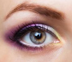 Closeup of beautiful eye with glamorous makeup photo