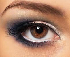 Closeup of beautiful eye with glamorous makeup photo