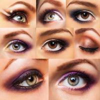 Collection beautiful womanish eye with glamorous makeup photo