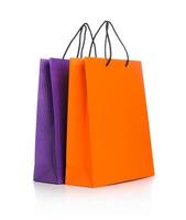 Two paper Shopping bags with reflection on white photo