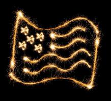 Flag of USA made of sparkles on black photo