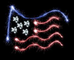 Flag of USA made of sparkles on black photo