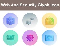 web y seguridad vector icono conjunto