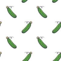Cute Cucumber seamless pattern in doodle style.. Vector hand drawn cartoon Cucumber illustration. Hand drawn Sketch of Cucumber. Pattern for kids clothes.