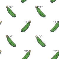 Cute Cucumber seamless pattern in doodle style.. Vector hand drawn cartoon Cucumber illustration. Hand drawn Sketch of Cucumber. Pattern for kids clothes.