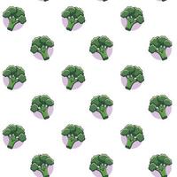 Cute kawaii Broccoli seamless pattern in doodle style. Vector hand drawn cartoon Broccoli illustration. Hand drawn Sketch of Broccoli. Pattern for kids clothes.