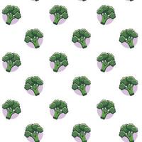 Cute kawaii Broccoli seamless pattern in doodle style. Vector hand drawn cartoon Broccoli illustration. Hand drawn Sketch of Broccoli. Pattern for kids clothes.