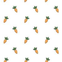 Cute Carrot seamless pattern in doodle style. Vector hand drawn cartoon Carrot illustration. Hand drawn Sketch of Carrot. Pattern for kids clothes.