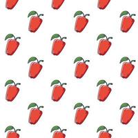 Cute Red Pepper seamless pattern in doodle style. Vector hand drawn cartoon Red Pepper illustration. Hand drawn Sketch of Red Pepper. Pattern for kids clothes.