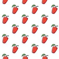 Cute Red Pepper seamless pattern in doodle style. Vector hand drawn cartoon Red Pepper illustration. Hand drawn Sketch of Red Pepper. Pattern for kids clothes.