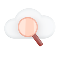 Search. Cloud Computing Concept. 3D rendering. png