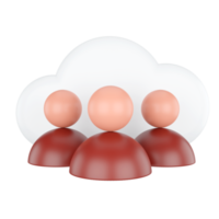 User. Cloud Computing Concept. 3D rendering. png