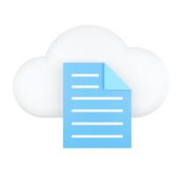 Document. Cloud Computing Concept. 3D rendering. png