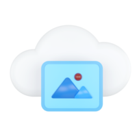 Photo File. Cloud Computing Concept. 3D rendering. png