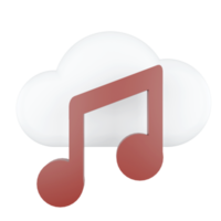 Music File. Cloud Computing Concept. 3D rendering. png
