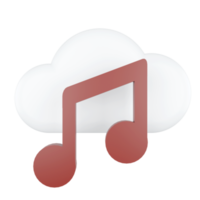 la musique déposer. nuage l'informatique concept. 3d le rendu. png