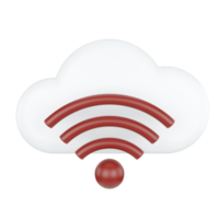 Wifi. wolk berekenen concept. 3d weergave. png