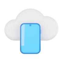 smartphone. wolk berekenen concept. 3d weergave. png